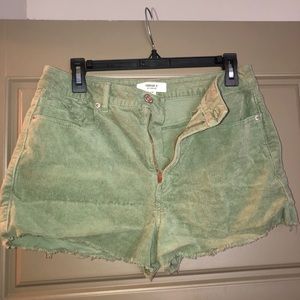 Green high waisted shorts